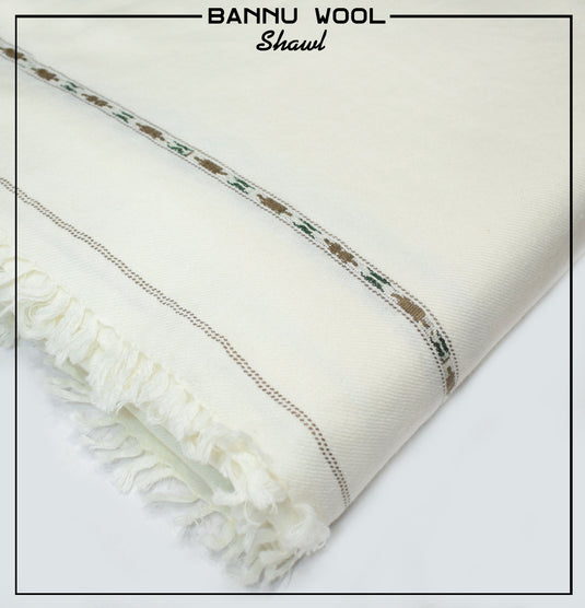 Gents Bannu Wool Shawl | Off White