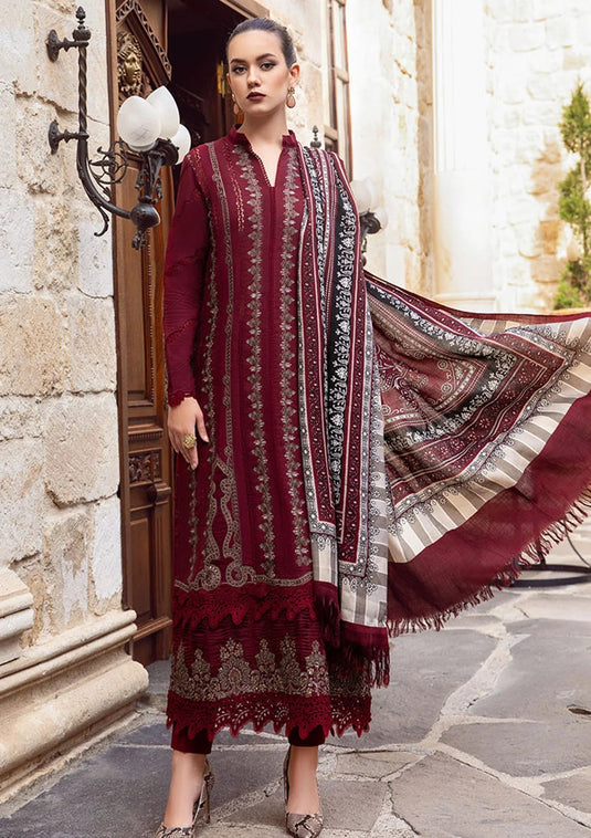 Lawn 3PC Embroidered Shirt with Printed Dupatta MD-019A