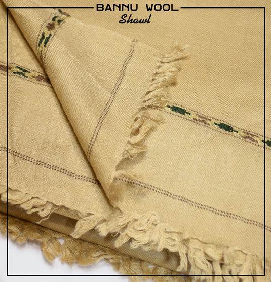 Gents Bannu Wool Shawl | Beige