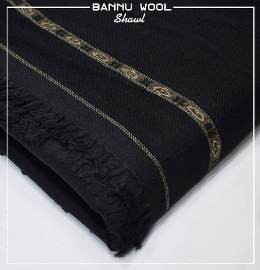 Gents Bannu Wool Shawl | Black