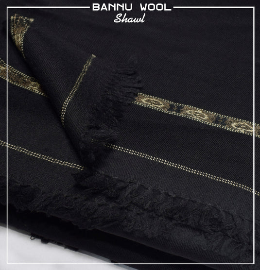 Gents Bannu Wool Shawl | Black