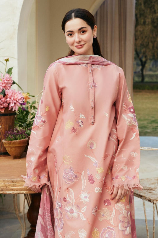 Lawn 3PC Embroidered Shirt with Printed Dupatta MD-00031