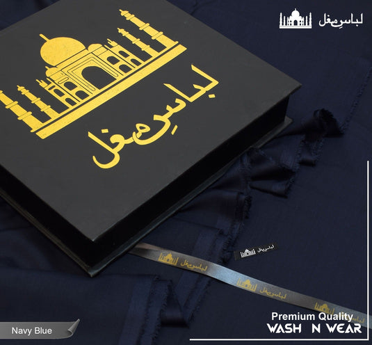 Libas E Mughal Wash and Wear Suit for Men | Navy Blue