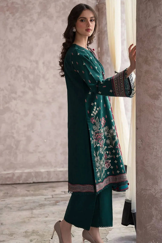 Lawn 3PC Embroidered Shirt with Silk Dupatta MD-00028