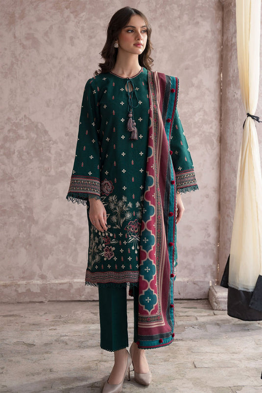 Lawn 3PC Embroidered Shirt with Silk Dupatta MD-00028